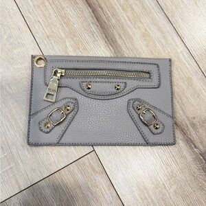 Gray Leather Card Holder